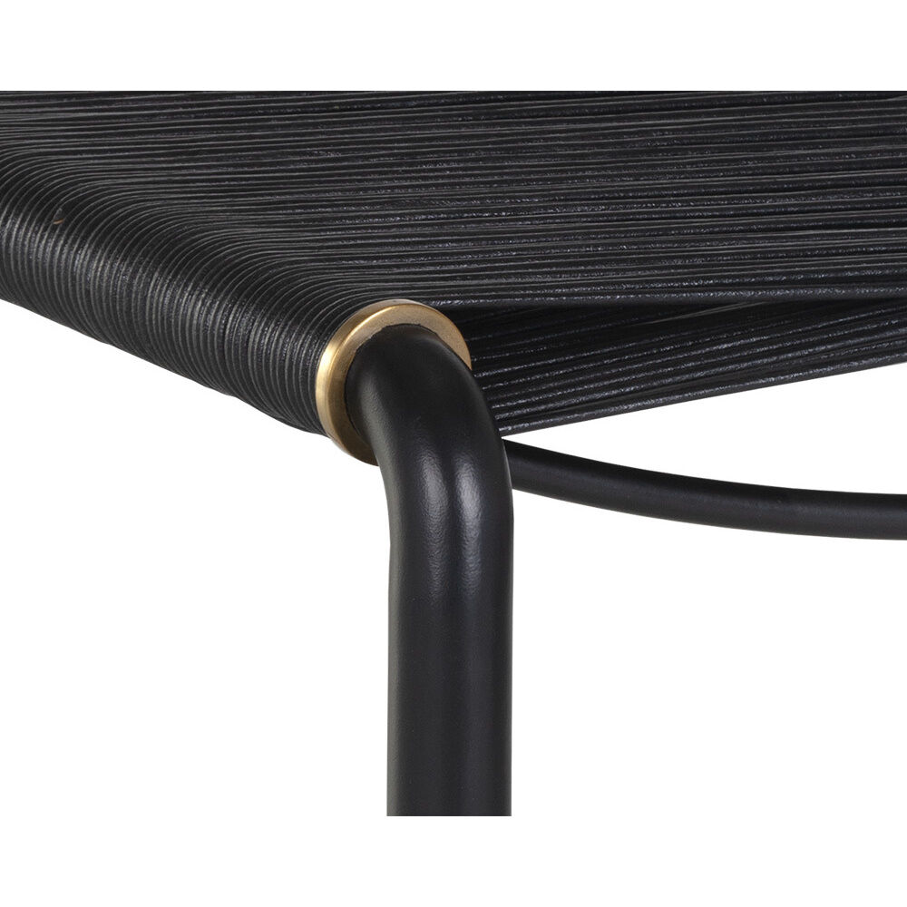 Riz 18.5 inch Black Leather Stool